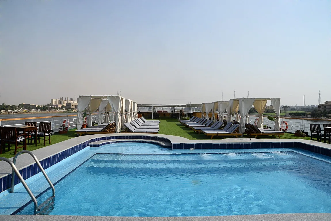 Sun deck of the Blue Shadow II Nile Cruise Nile cruise